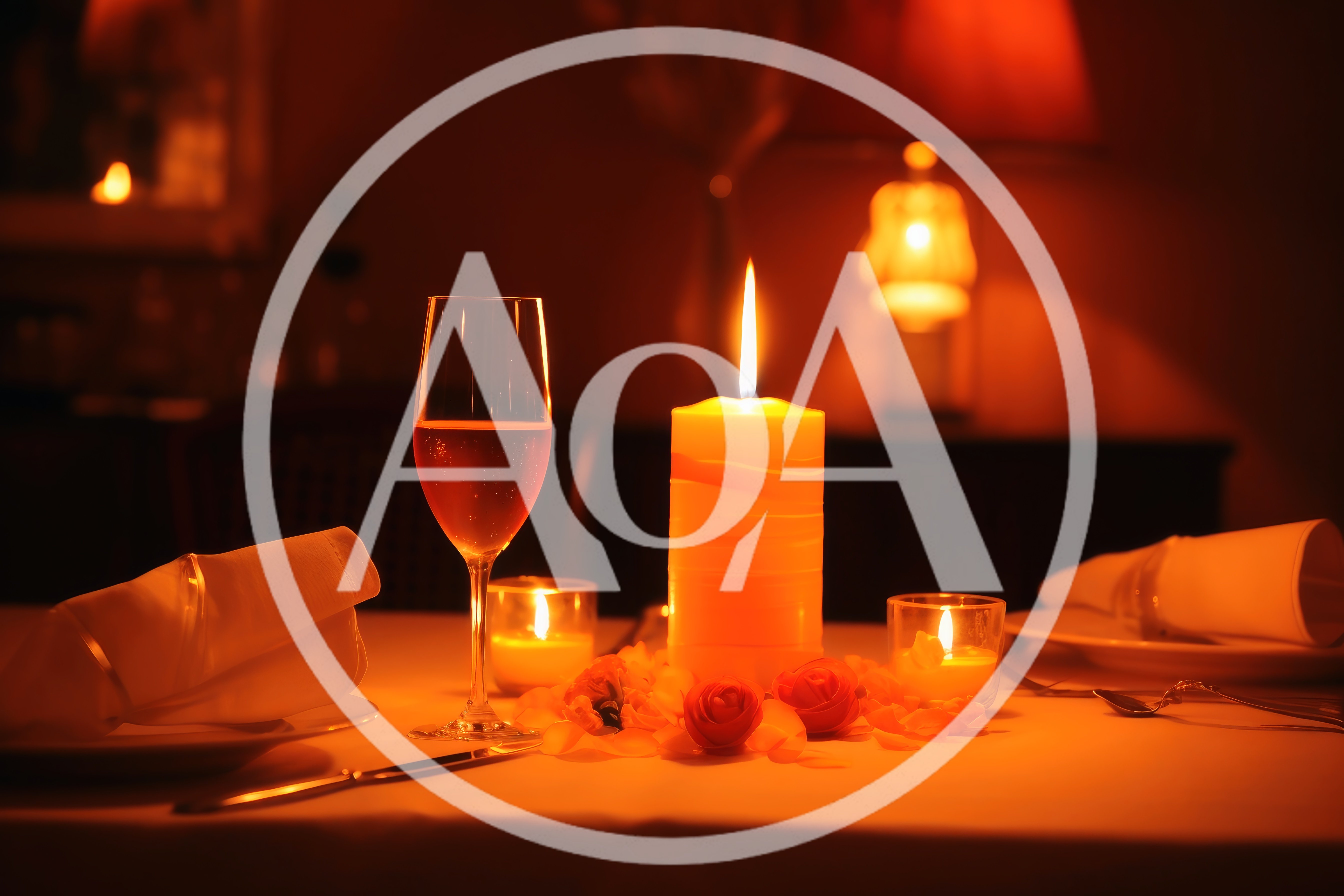 Romantic Candlelit Dinner Table Setting
