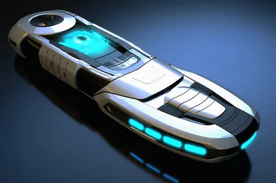 Futuristic Sci-Fi Gadget With Glowing Blue Light