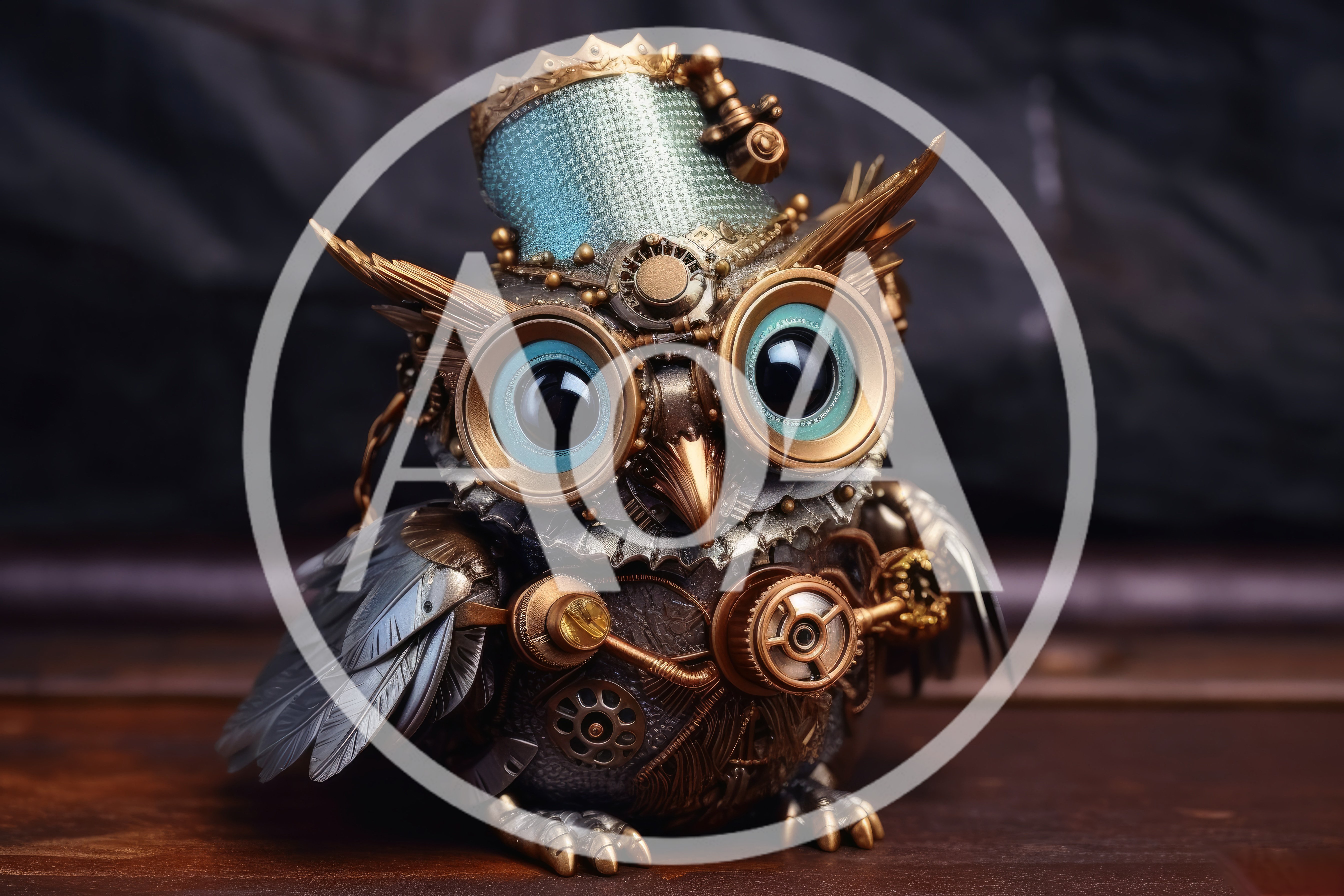 Steampunk Mechanical Owl Figurine With Intricate Metal Details
