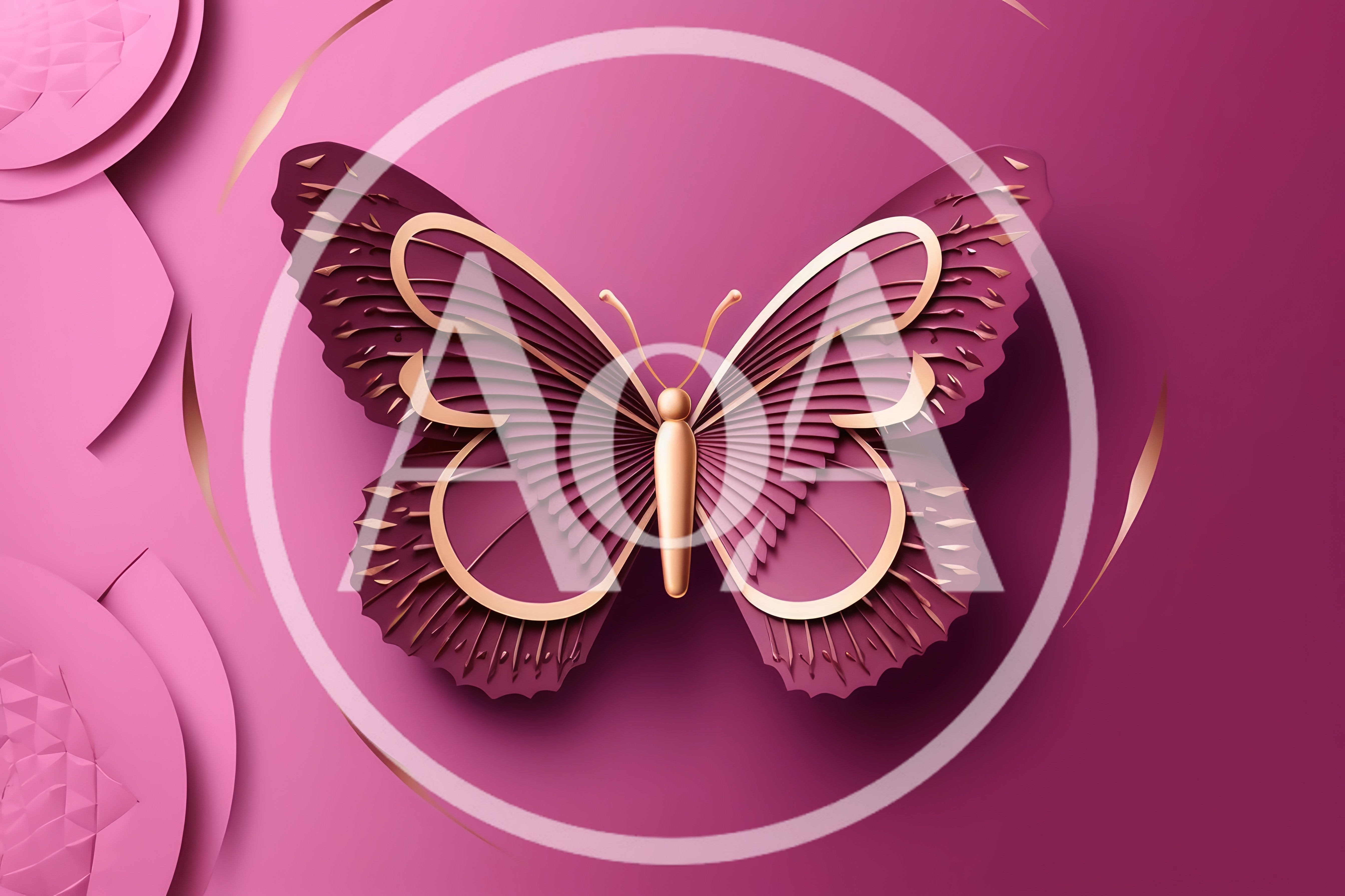Paper Cutout Butterfly With Gold Accents