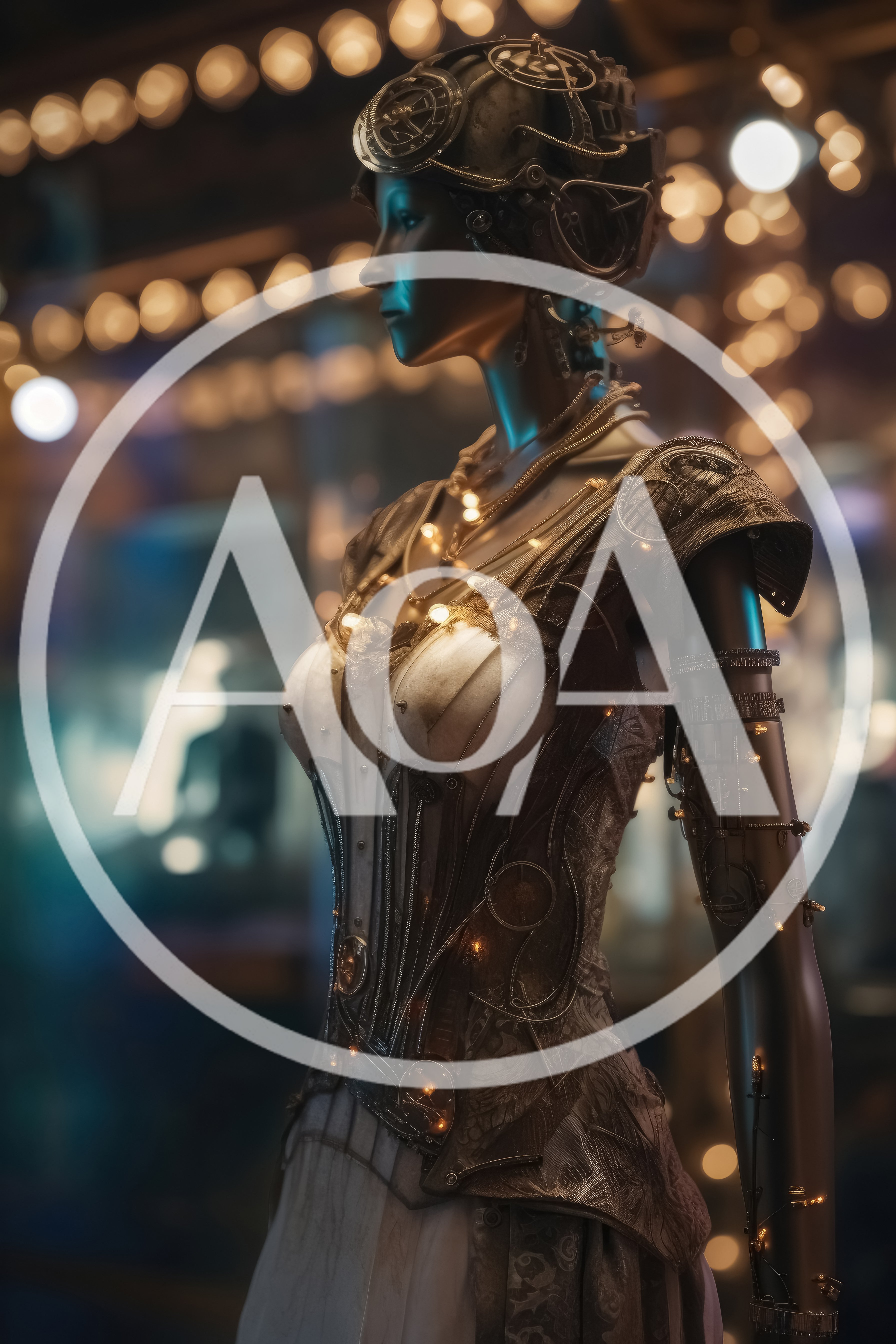 Steampunk Mannequin Display With Intricate Mechanical Details