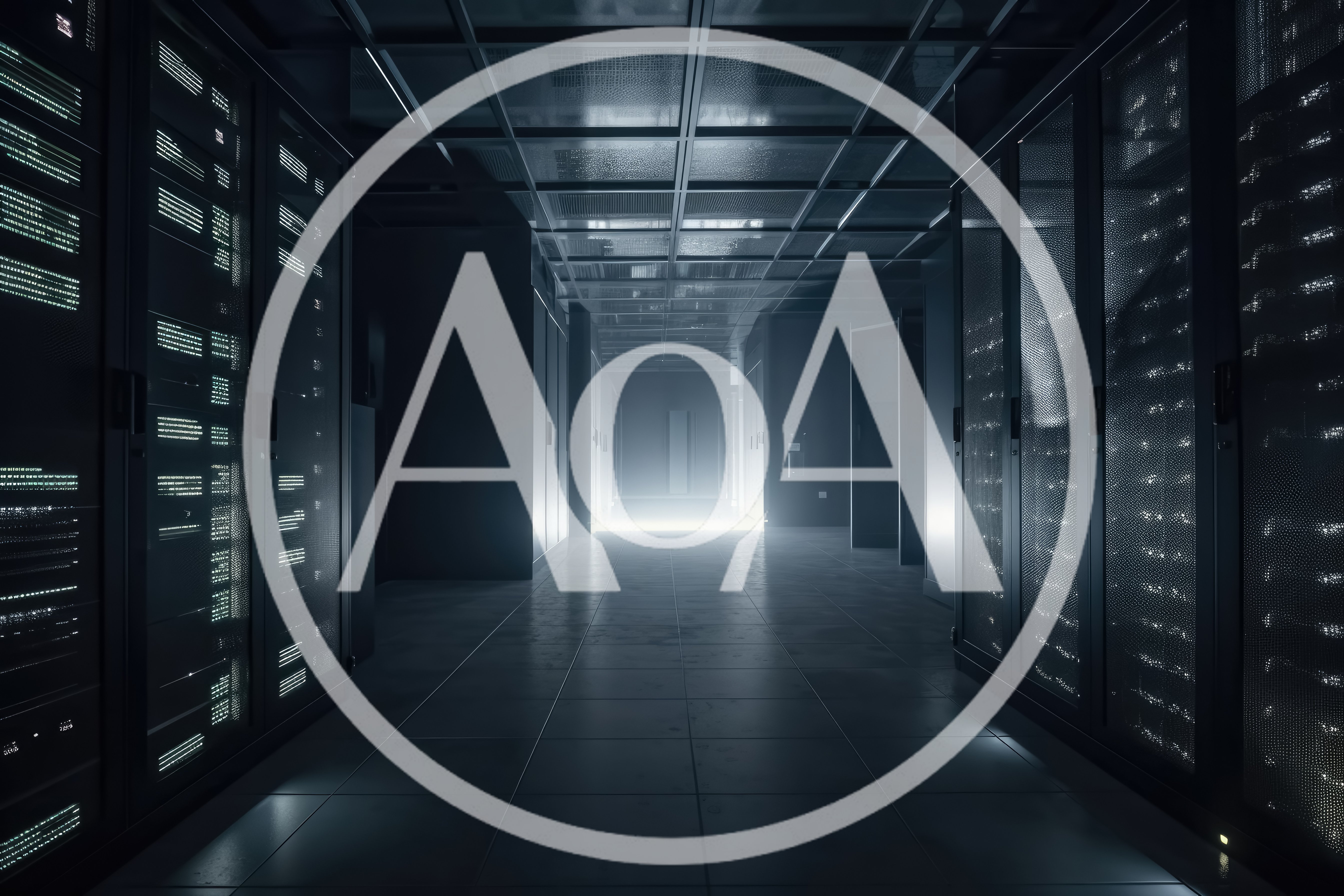 Modern Server Room With Glowing Data Center Racks