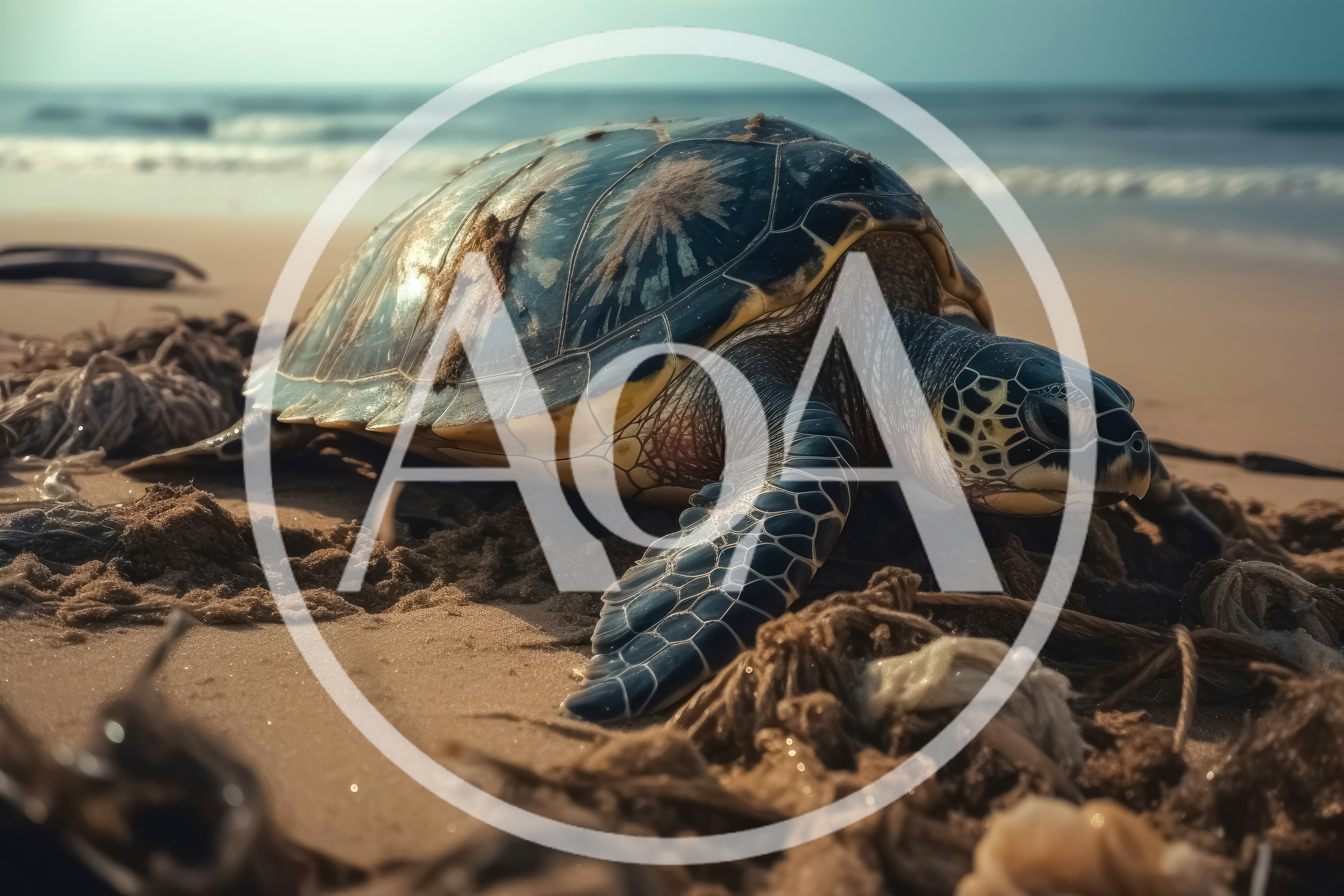 Sea Turtle Resting On A Sandy Beach