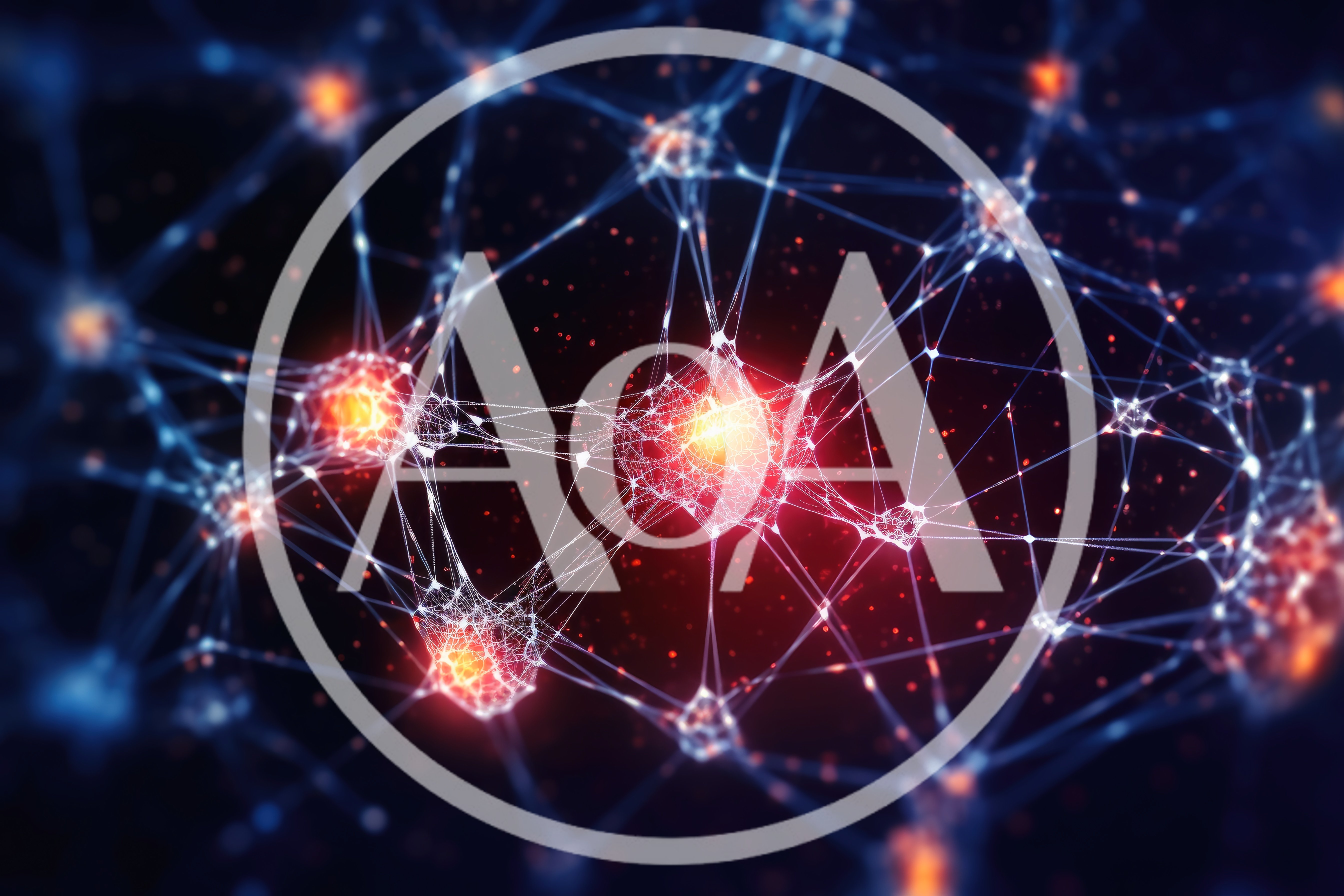 Abstract Neural Network Connection With Glowing Nodes