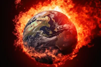 Planet Earth Engulfed In Intense Global Fire