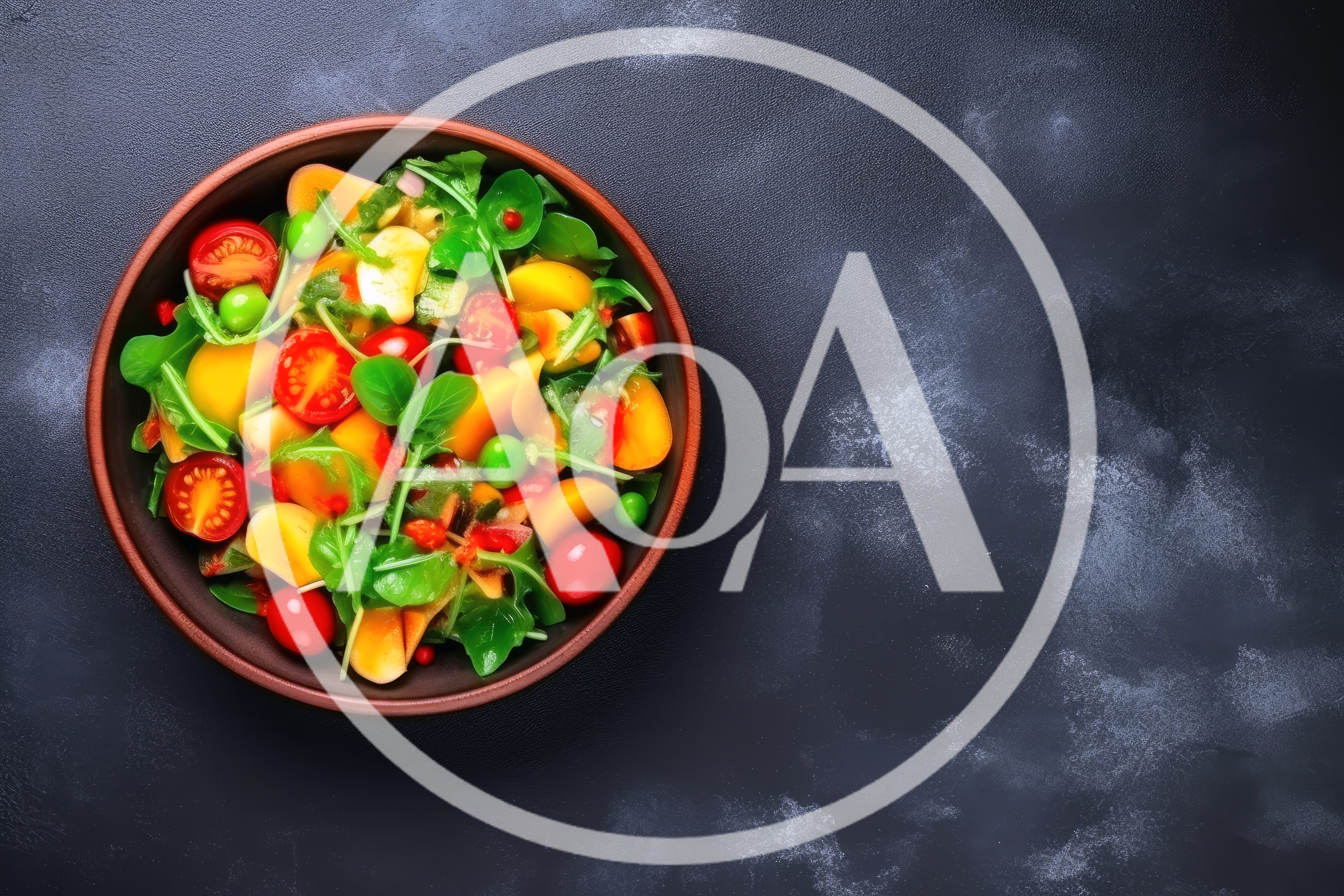 Fresh Vegetable Salad in a Rustic Bowl