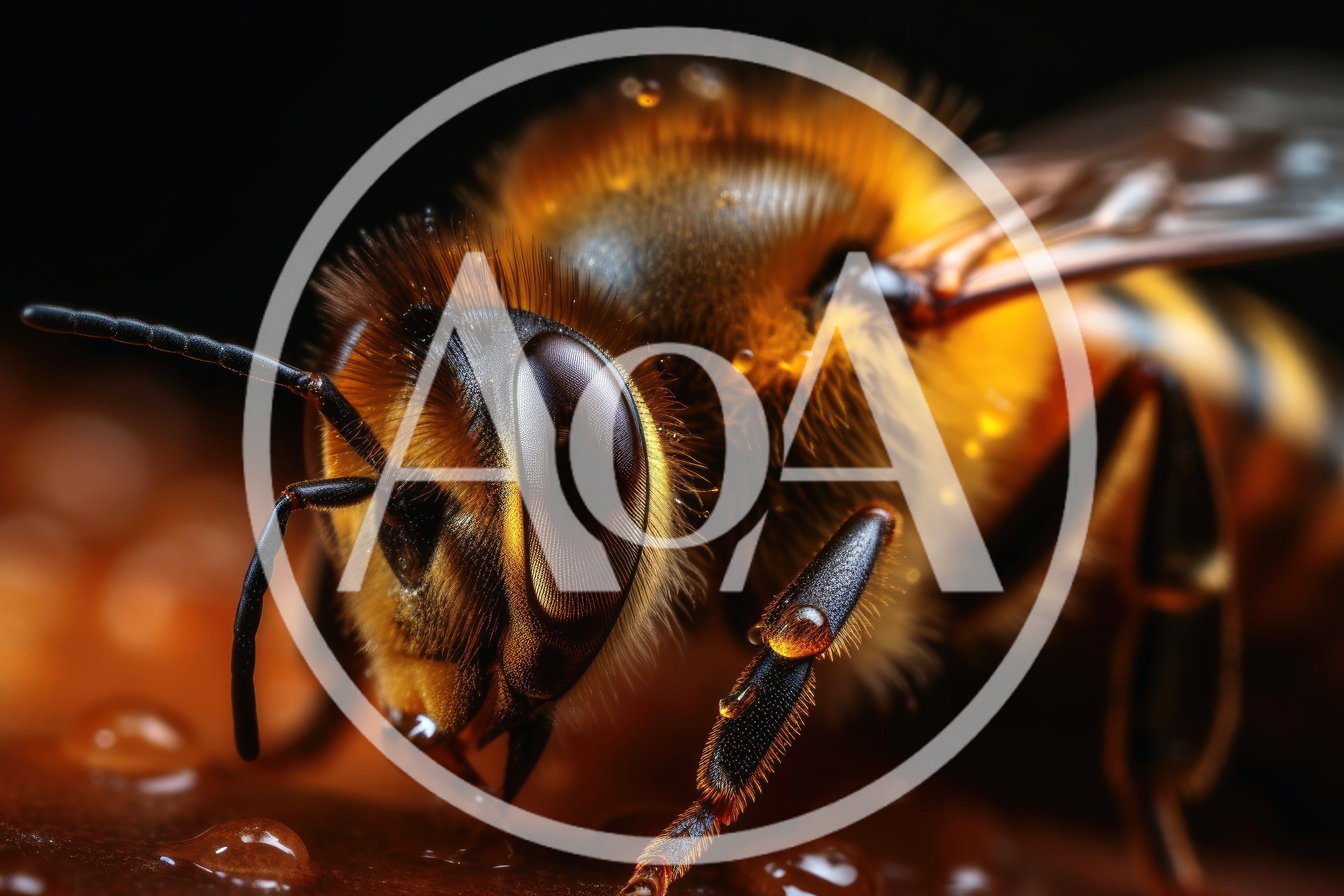 Macro Close Up Of A Honey Bee