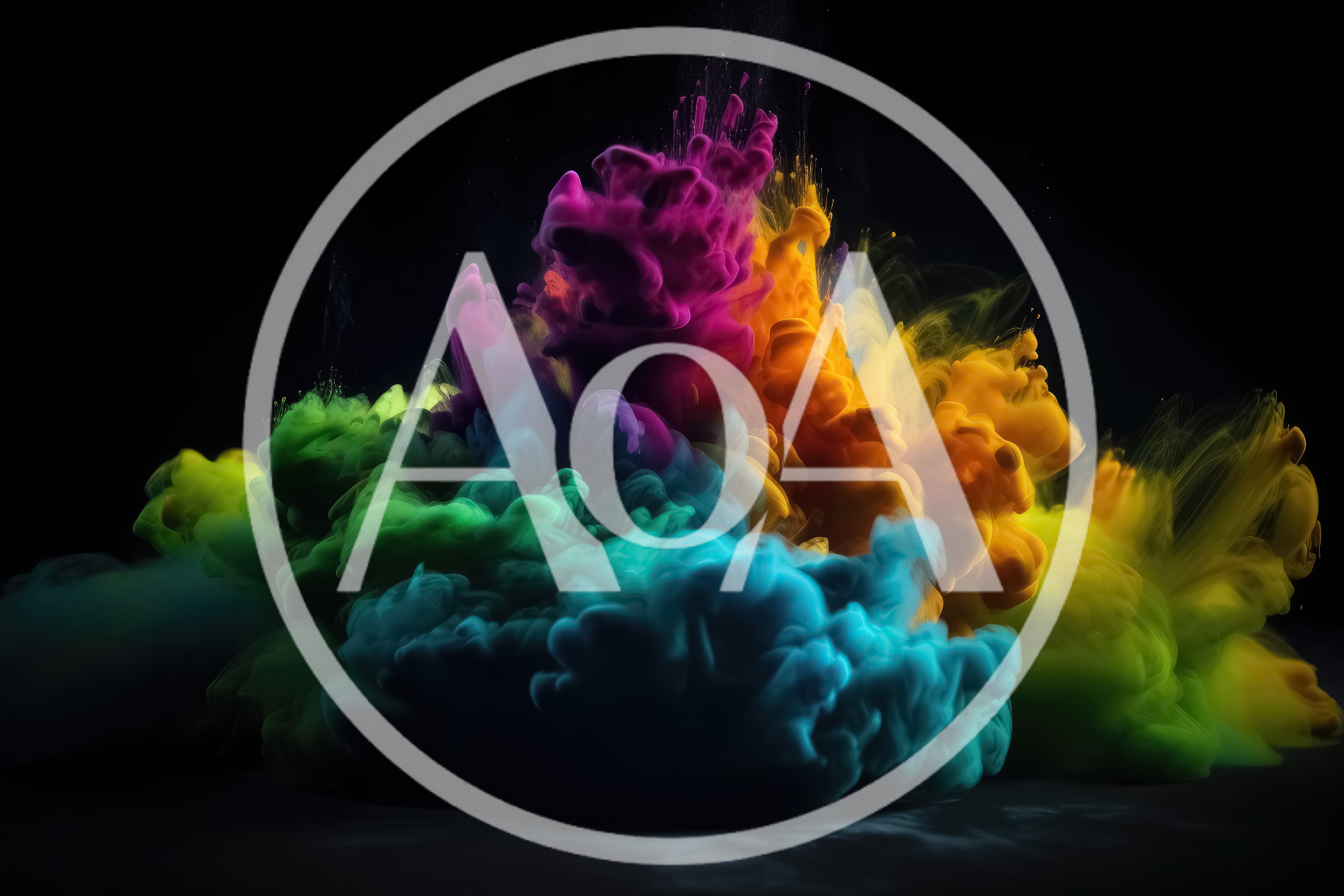 Vibrant Multi-Colored Ink Clouds Swirling In Water