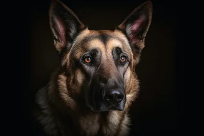 Portrait Of A Majestic German Shepherd Dog