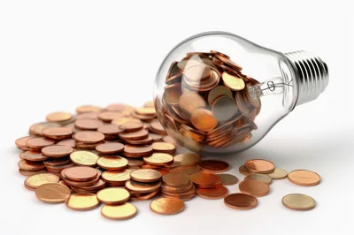 Light Bulb Filled With Copper Coins
