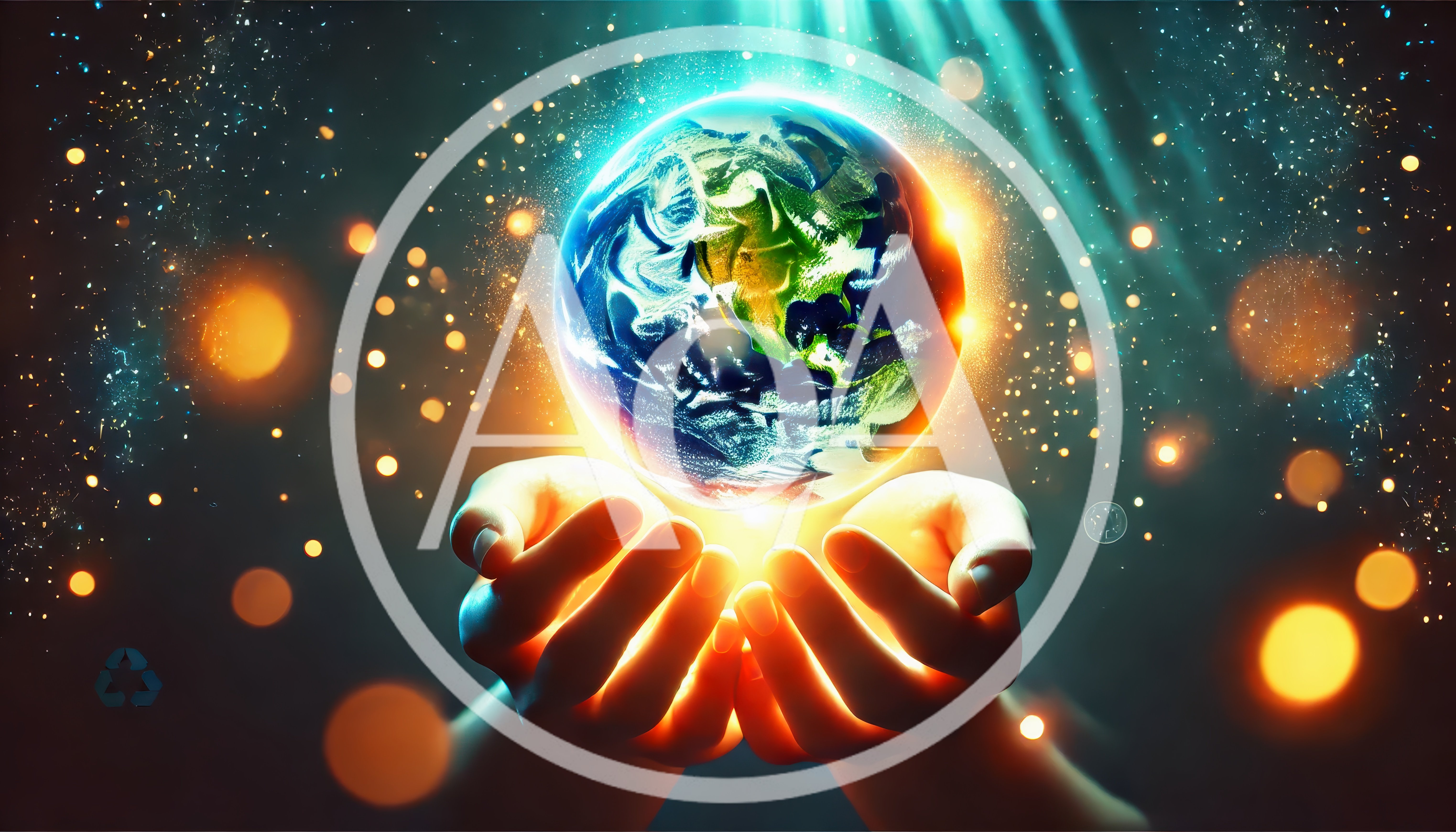 Human Hands Holding A Glowing Earth Globe