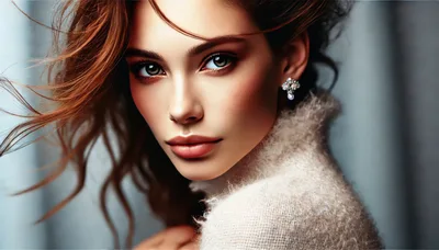 Portrait Of A Beautiful Woman With Flowing Hair