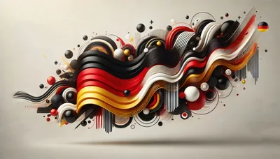 Abstract German Flag Wave With Geometric Spheres