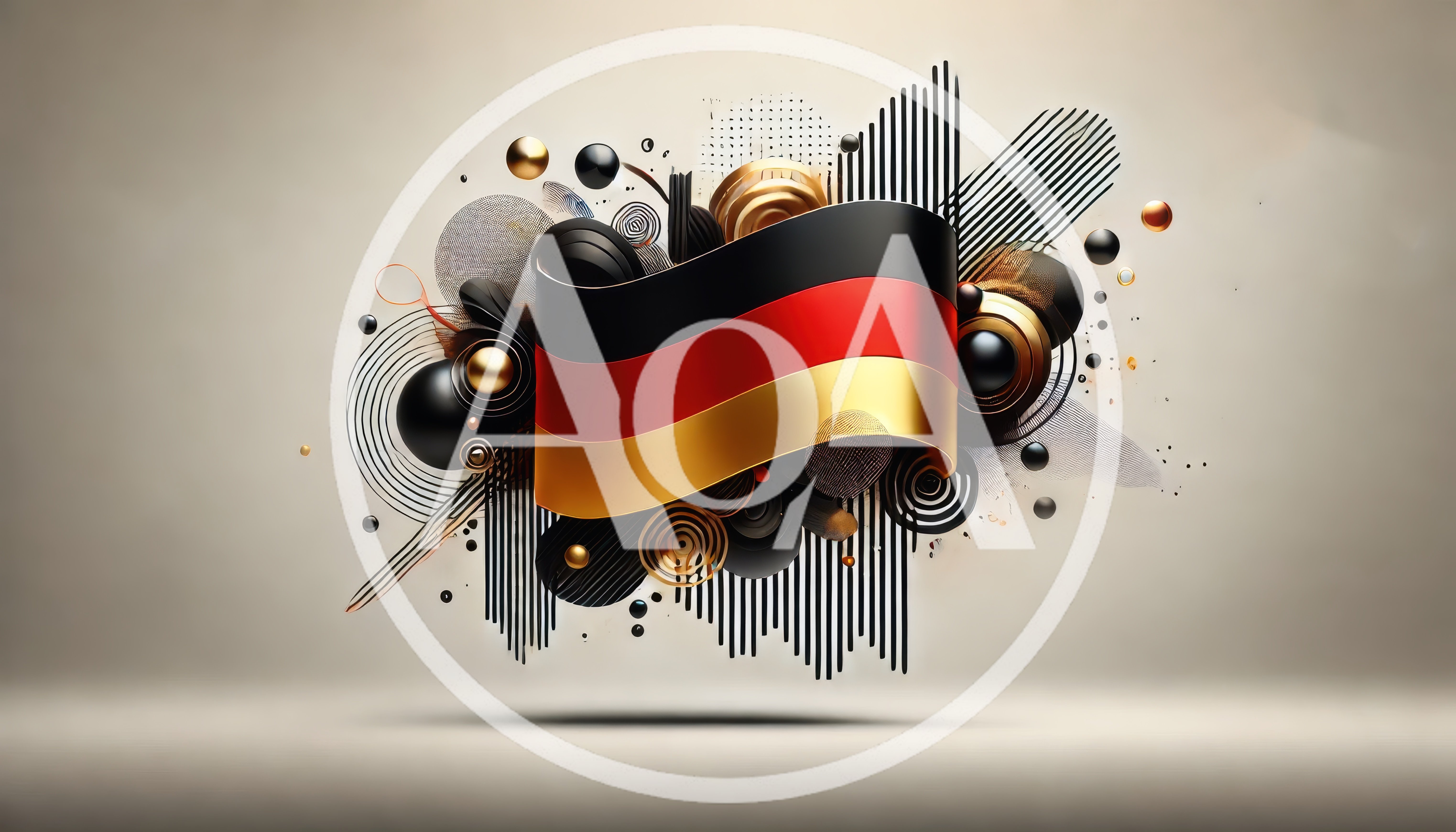 Abstract German Flag Design With Geometric Elements