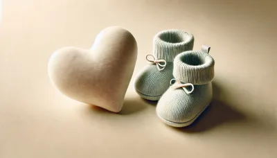 Baby Booties and Heart Shape Decoration