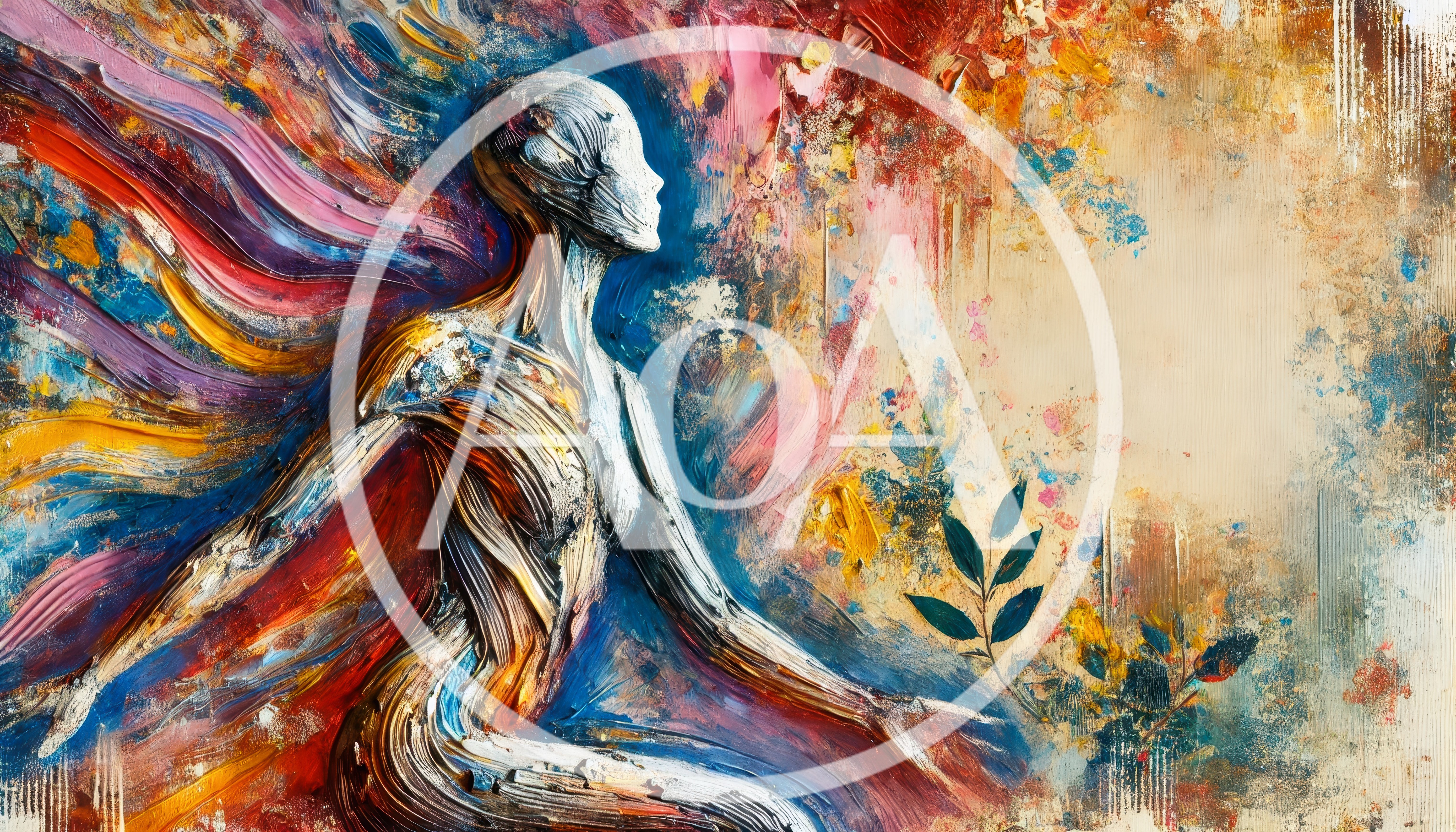 Abstract Artistic Representation Of A Human Figure In Meditation