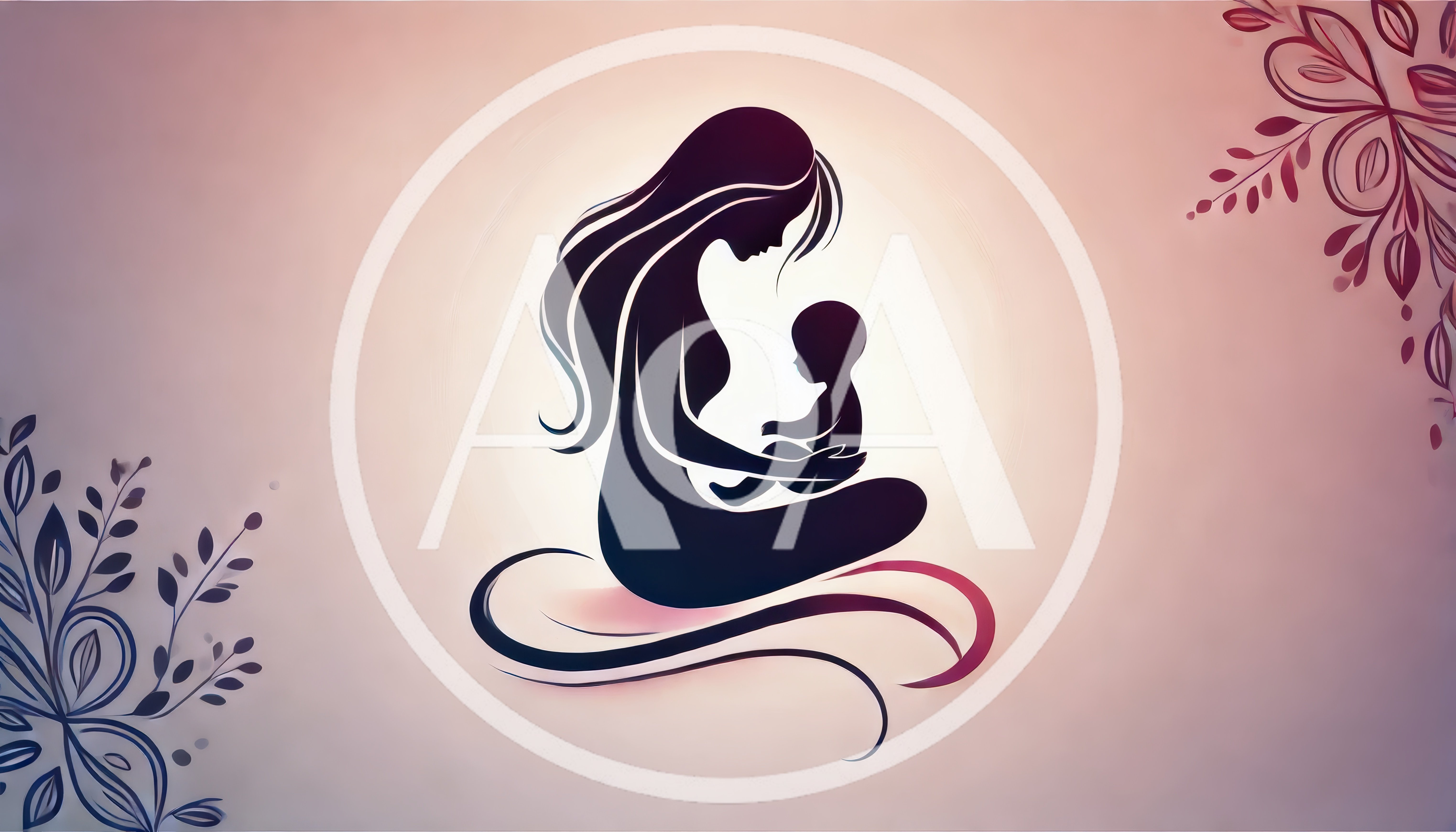Stylized Silhouette Of A Mother Holding Her Baby