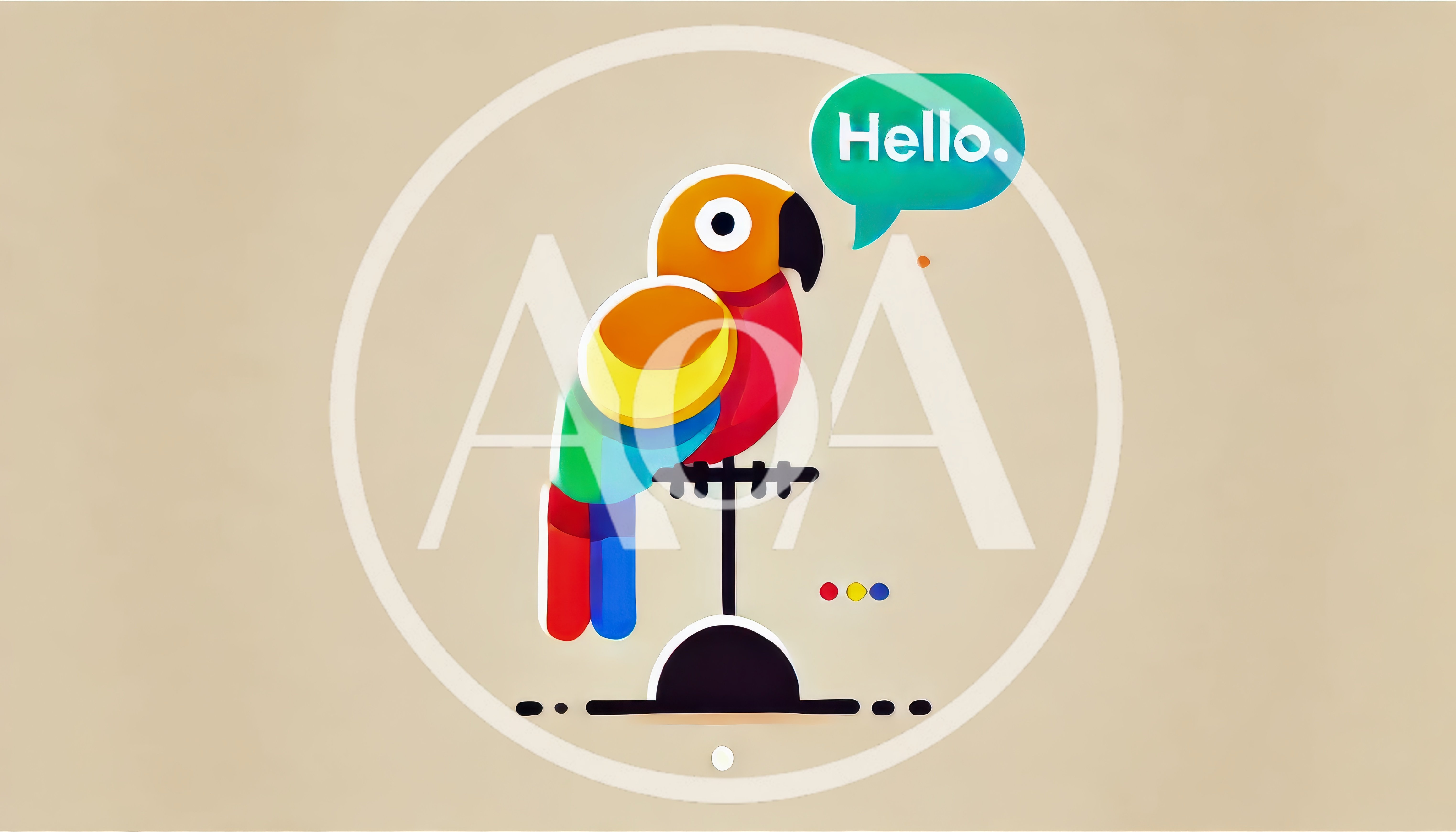 Minimalist Vector Illustration Of A Colorful Parrot