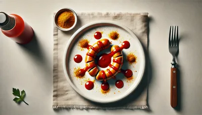 Currywurst Sausage Dish With Ketchup And Curry Powder