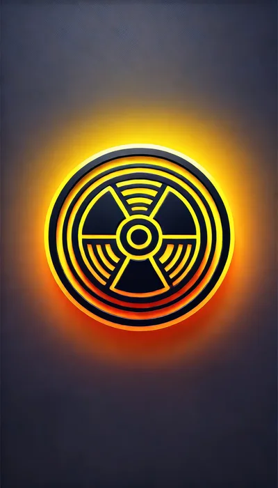 Glowing Radioactive Hazard Symbol Icon