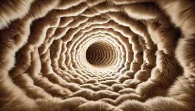 Abstract Tunnel Of Soft Textured Furry Layers