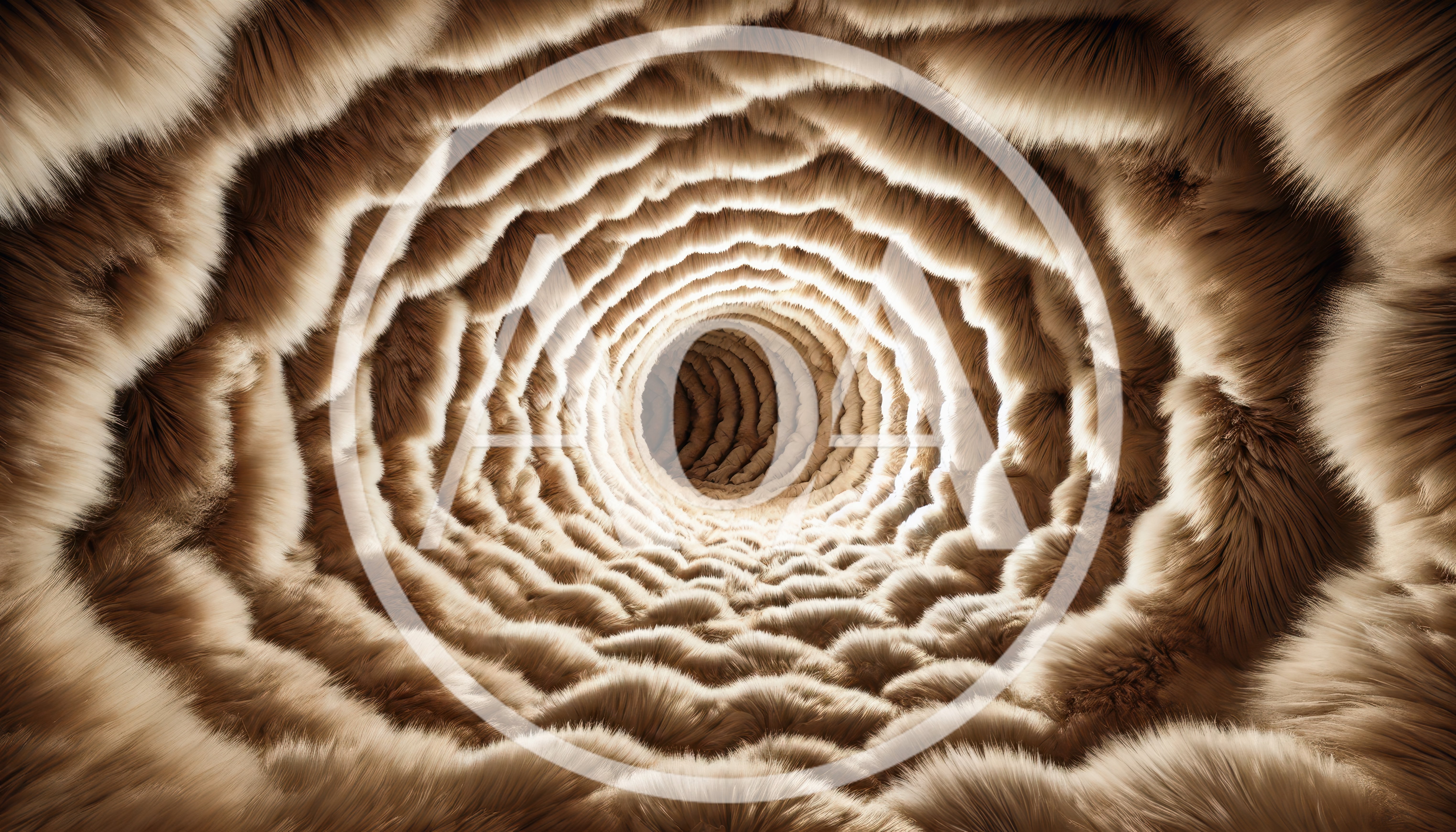 Abstract Tunnel Of Soft Textured Furry Layers