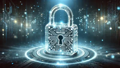 Digital Security Padlock With Circuit Board Pattern