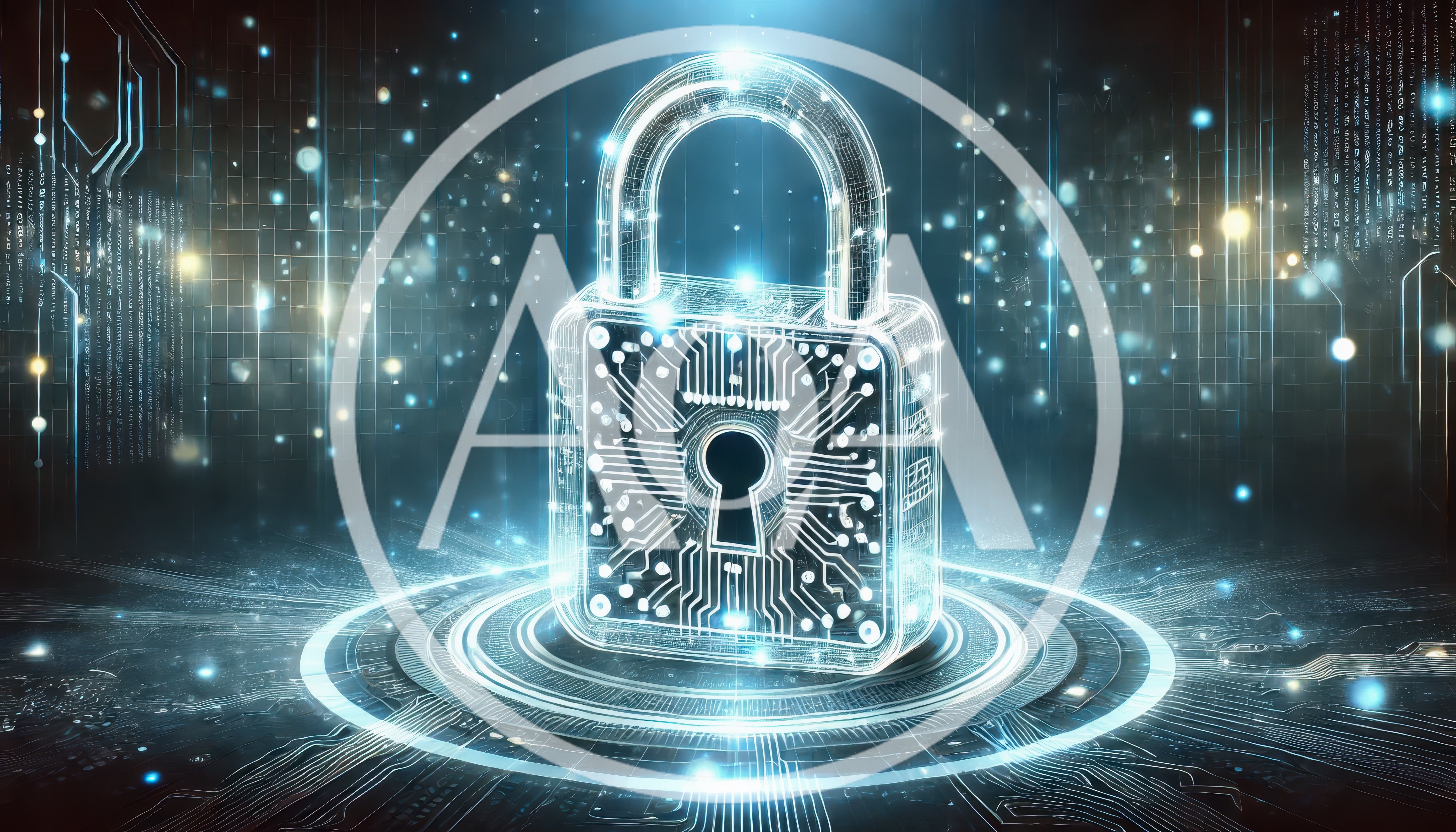 Digital Security Padlock With Circuit Board Pattern