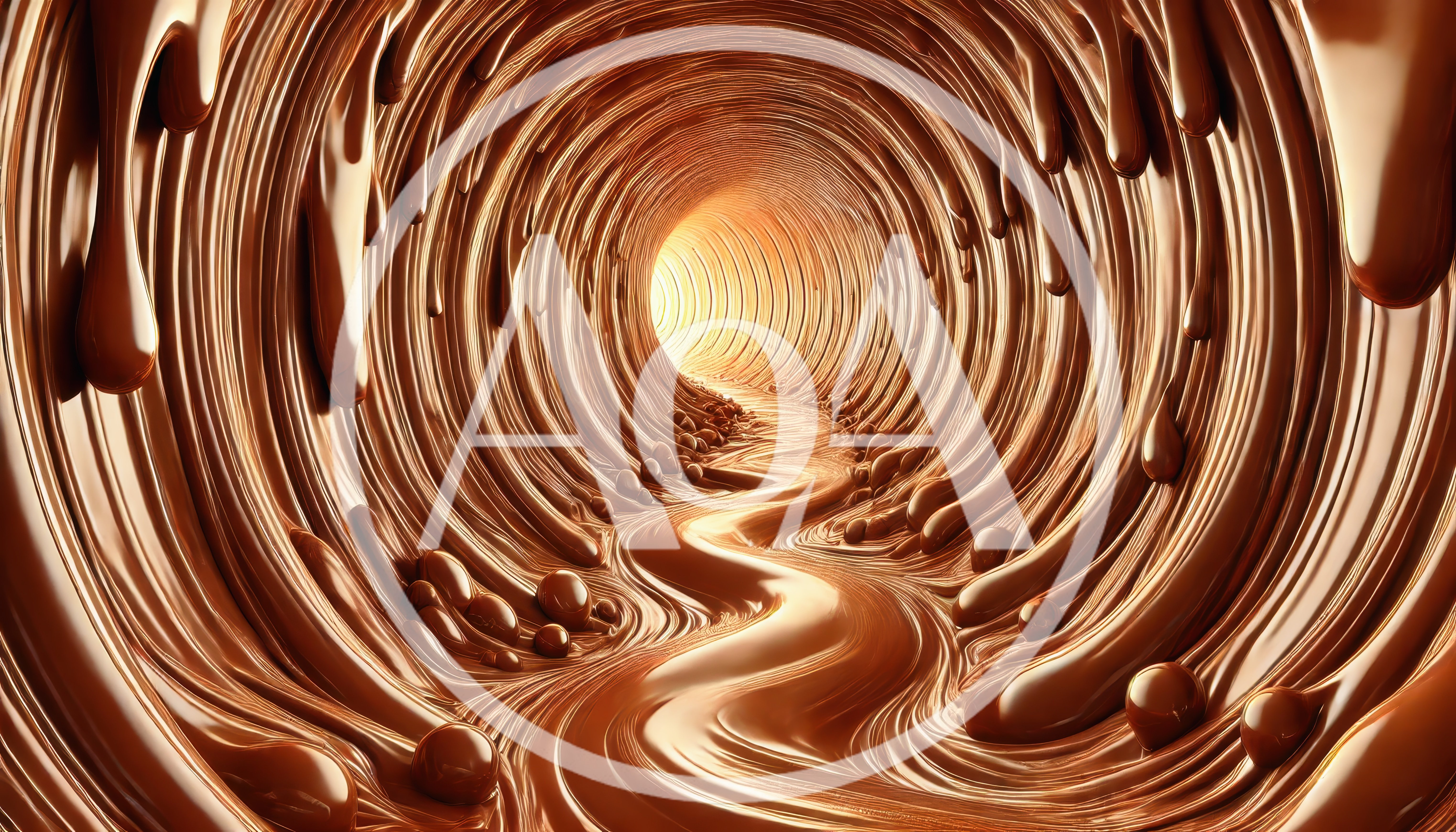 Abstract Tunnel Of Flowing Liquid Chocolate