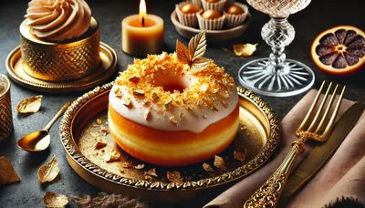 Gourmet Donut Decorated With Edible Gold Leaf