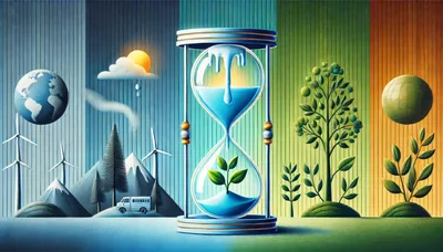 Conceptual Hourglass With Plant And Environmental Elements