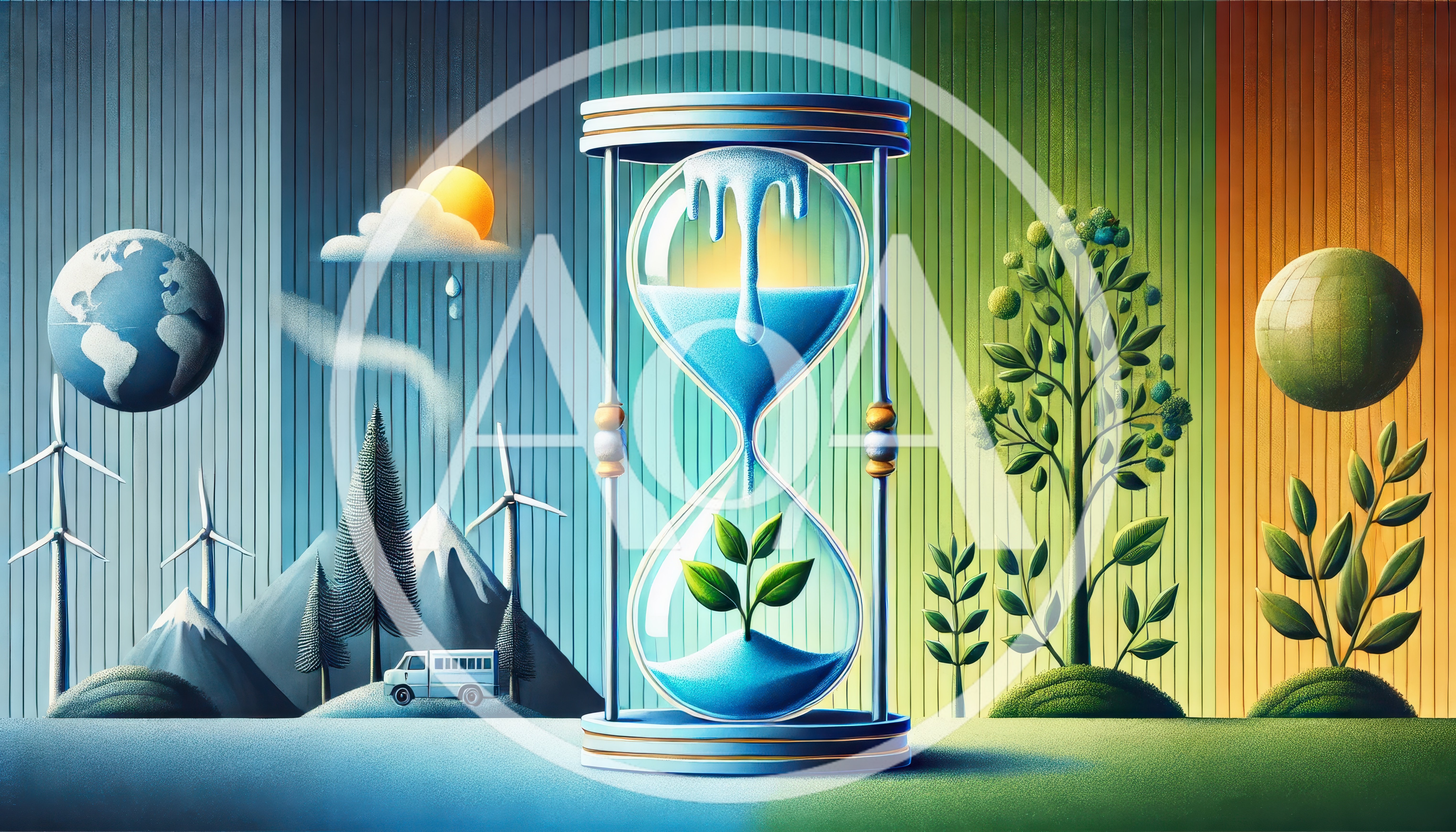 Conceptual Hourglass With Plant And Environmental Elements