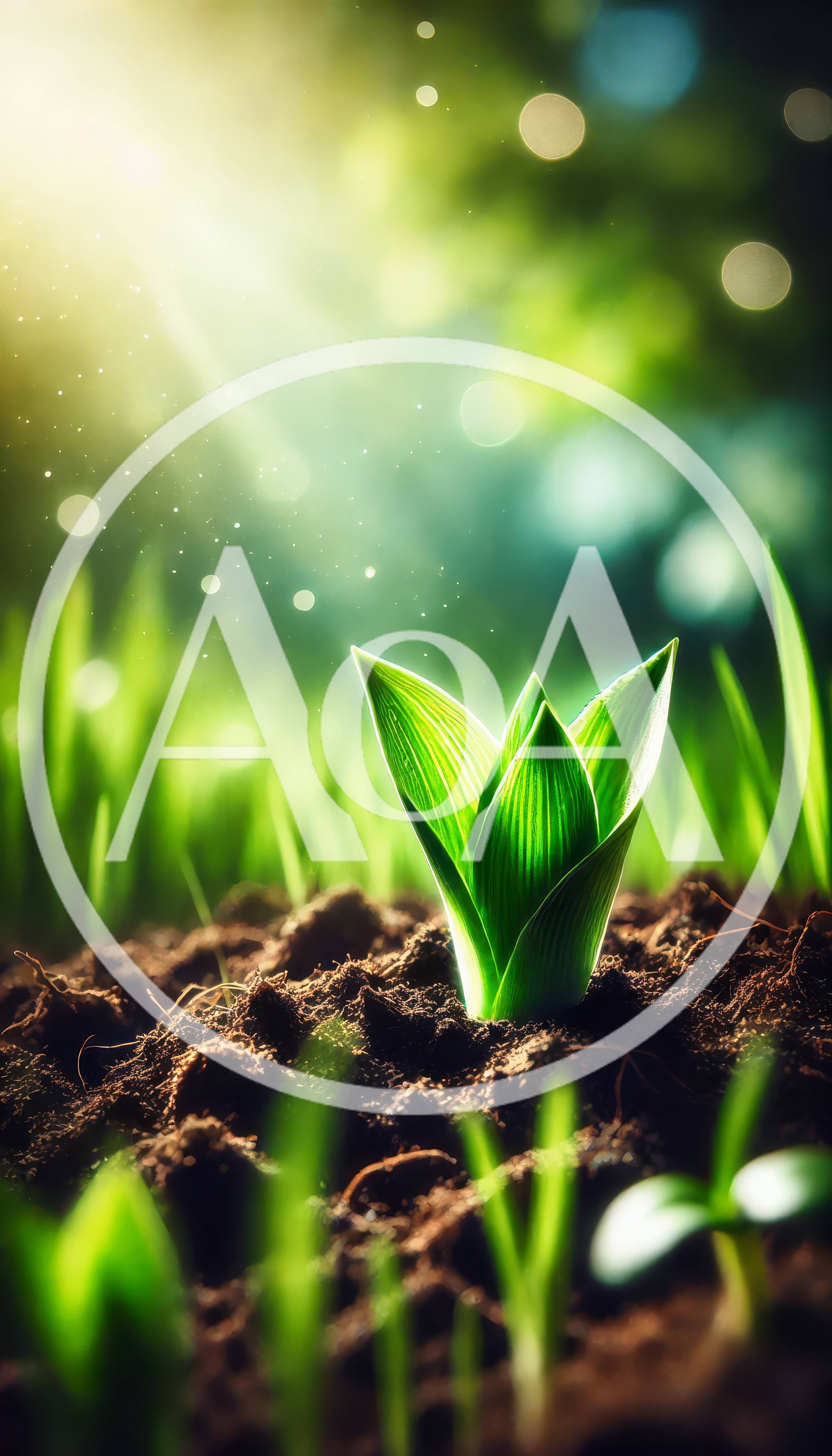 Small Green Sprout Growing From Fertile Soil
