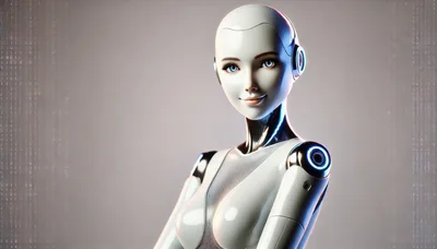 Portrait Of A Futuristic Humanoid Female Robot
