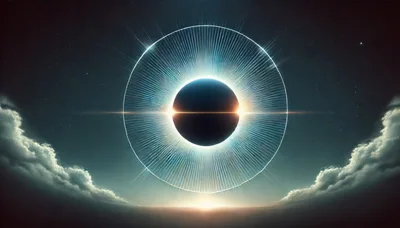 Abstract Solar Eclipse With Radiant Light Rays