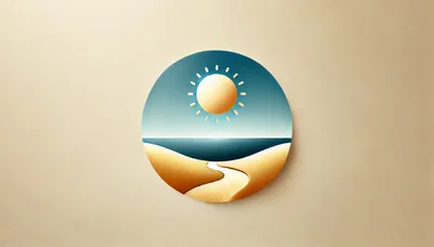 Minimalist Circular Golden Sun Over Desert Landscape Art