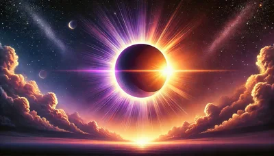 Surreal Solar Eclipse Over A Calm Ocean