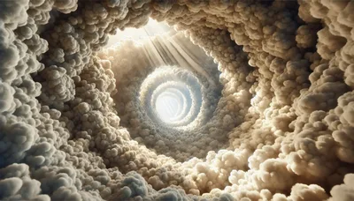 Surreal Tunnel Of Fluffy White Clouds