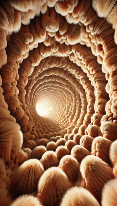 Abstract Tunnel Of Organic Furry Textures