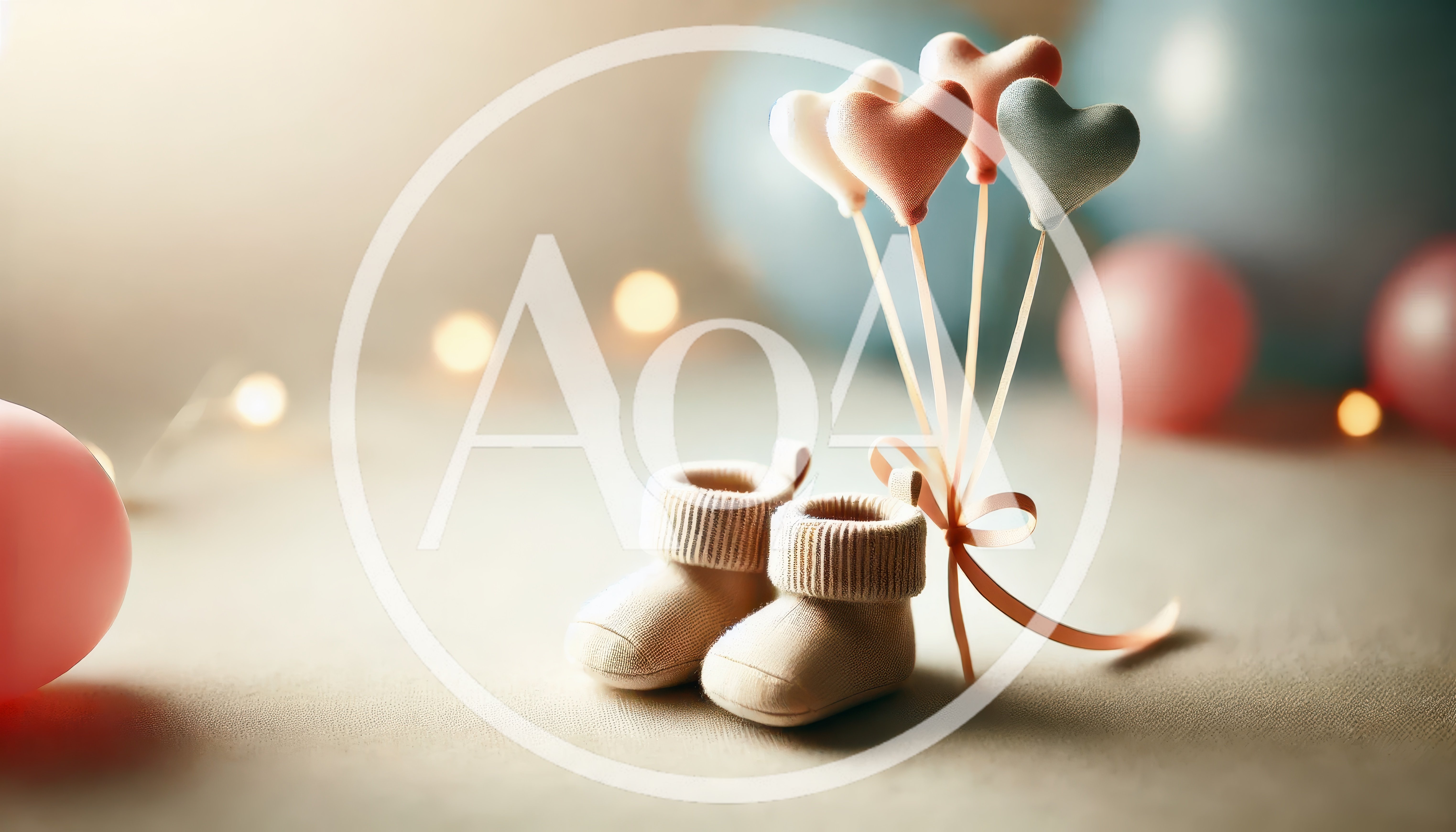 Baby Booties With Heart Shaped Balloons