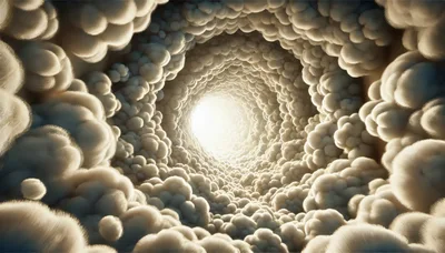 Abstract Tunnel Of Soft Fluffy White Clouds