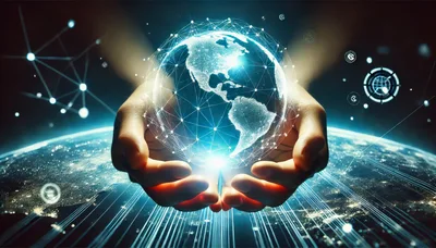Digital Globe Held In Human Hands