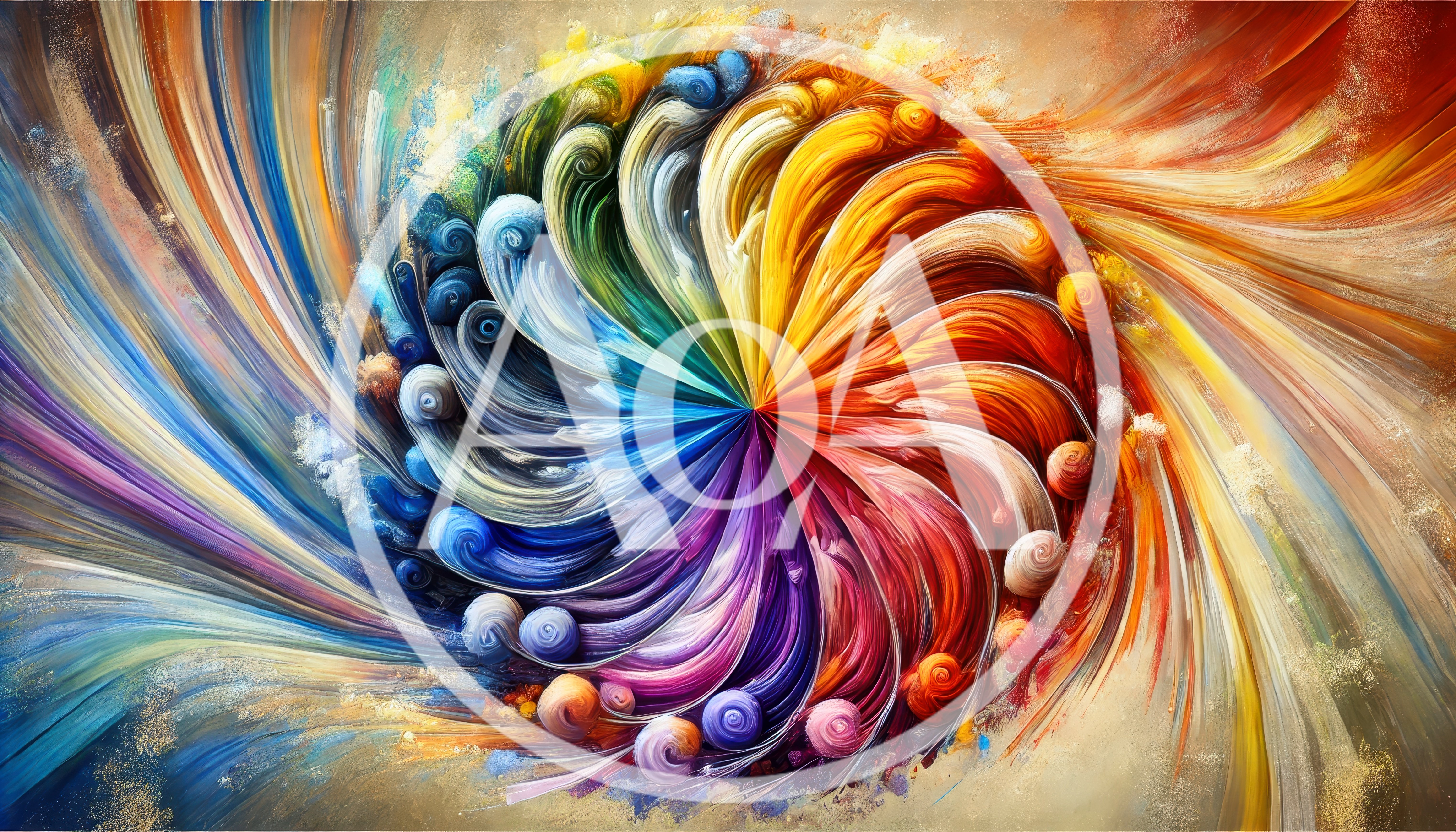 Abstract Colorful Swirling Paint Vortex Background