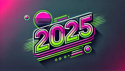 Retro Synthwave Style 2025 New Year Graphic