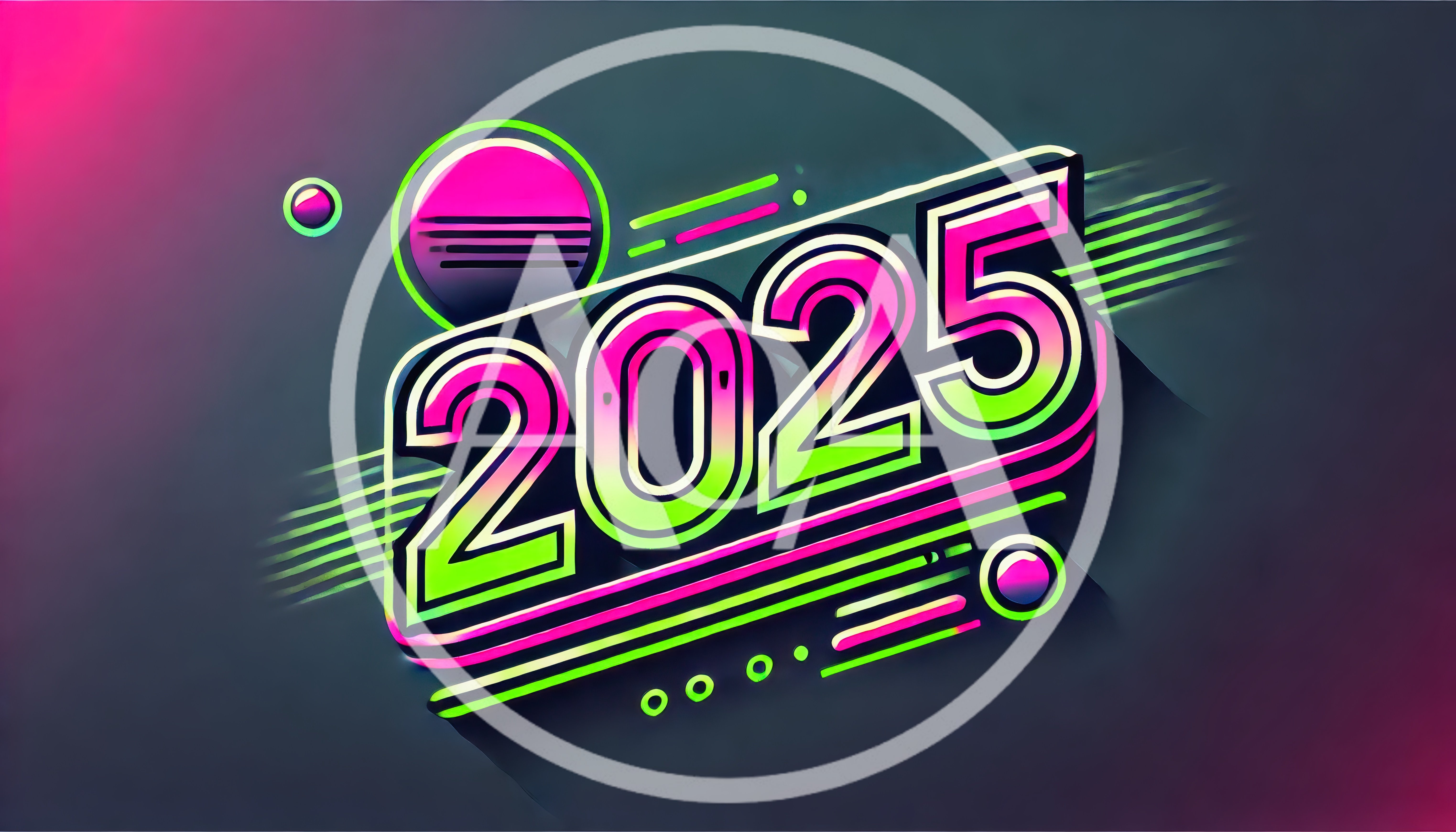 Retro Synthwave Style 2025 New Year Graphic