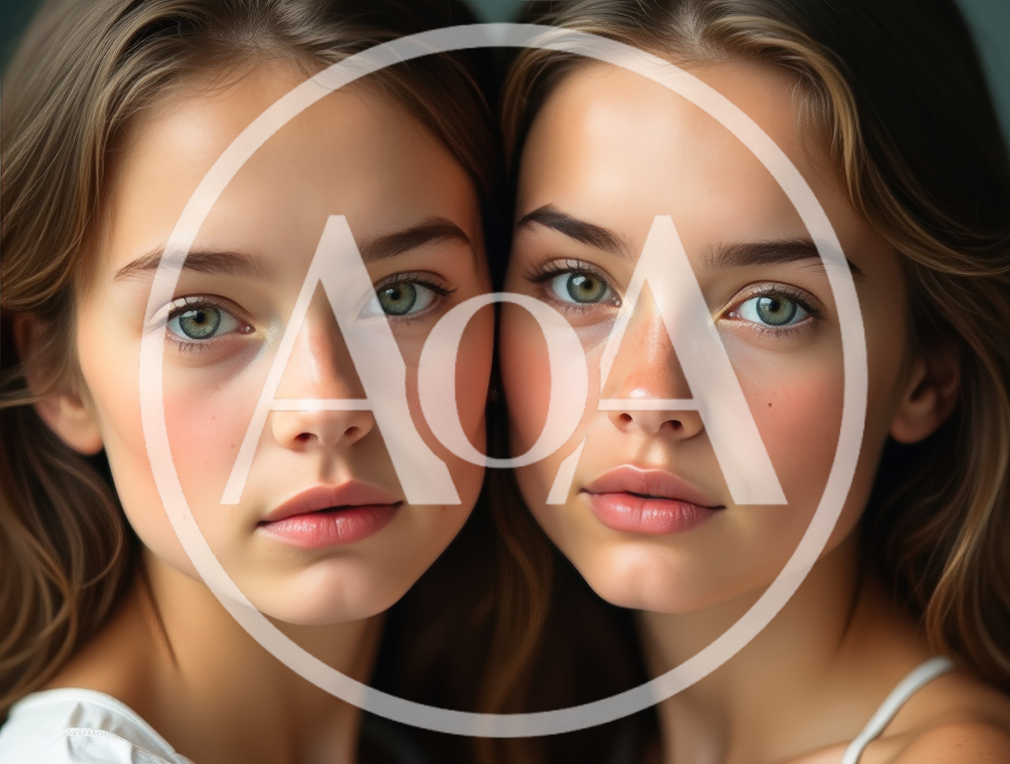 Portrait Of Two Identical Twin Sisters