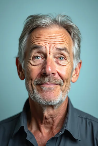 Portrait Of A Mature Man With Gray Hair