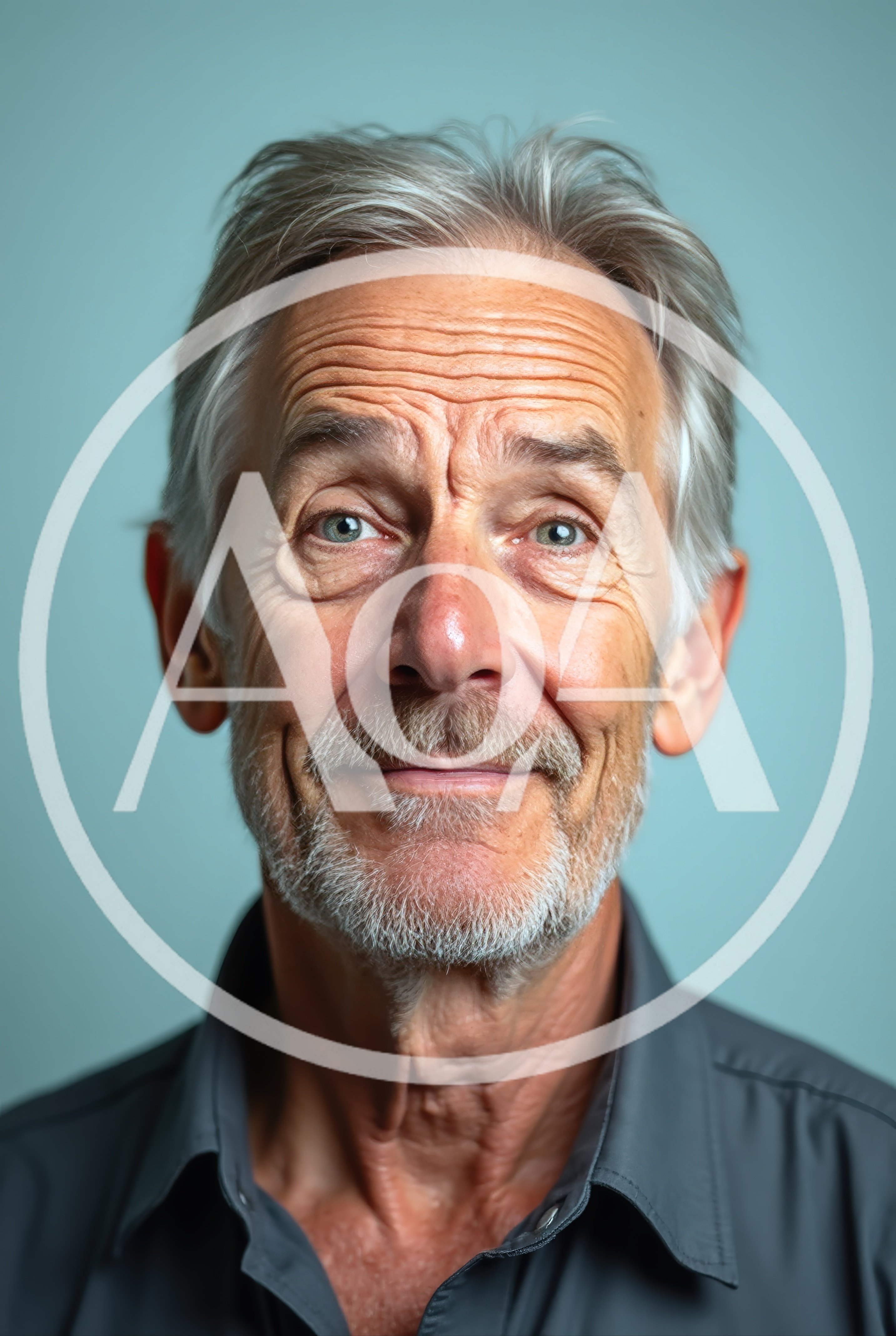 Portrait Of A Mature Man With Gray Hair