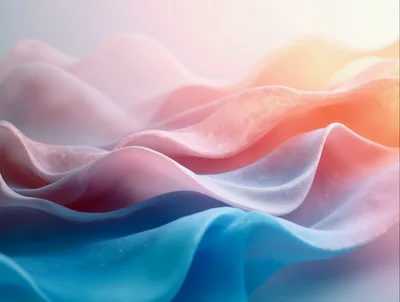 Abstract Flowing Fabric Waves With Soft Pastel Gradient