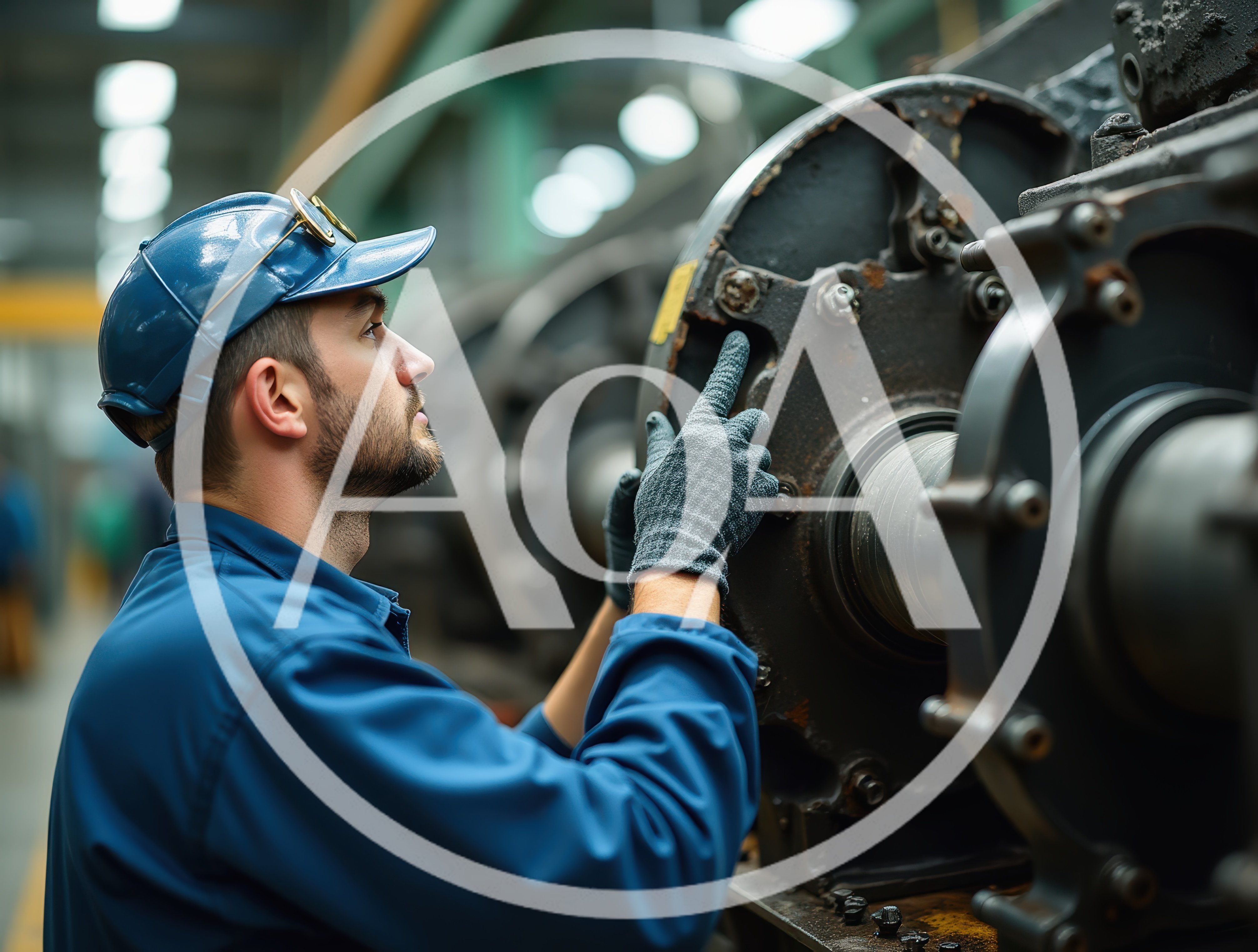 Industrial Technician Inspecting Heavy Machinery In A Factory